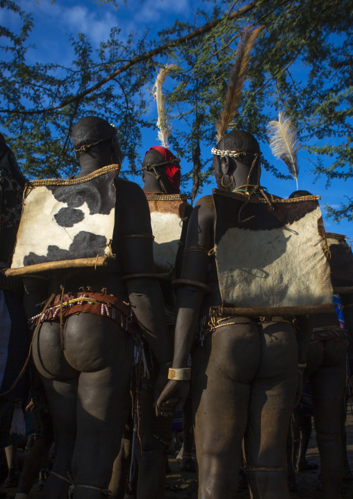 Bodi Tribe Fat Men During Kael Ceremony, Hana Mursi, Omo Valley, Ethiopia