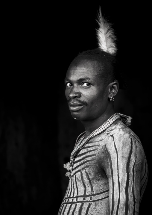 Bashada Tribe Man With Body Painting, Dimeka, Omo Valley, Ethiopia