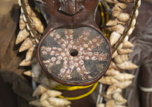 Decorated Clay Disc In Lip Of Mursi Tribe Woman Ethiopia