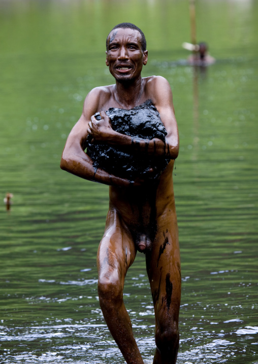 Borana Tribe Man Carrying Salt Taken From El Sod Volcano, Yabello, Omo Valley, Ethiopia