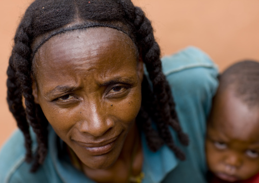 Portrait Of A Guji Tribe Woman And Her Son, Moyale, Omo Valley, Ethiopia