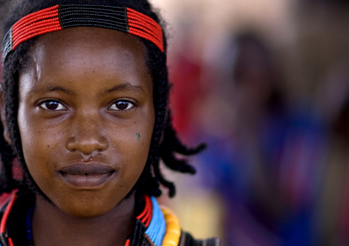 Portrait Of A Cute Young Konso Tribe Girl, Konso, Omo Valley, Ethiopia