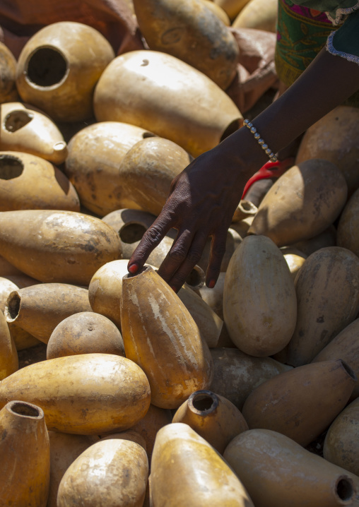 Calabashes sold on a market, Bati, Amhara region, Ethiopia