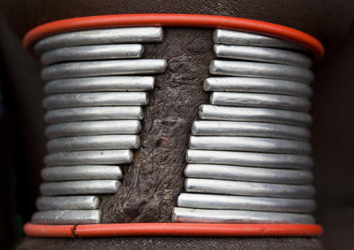 Detail of a bracelet on a Suri tribe woman, Kibish, Omo valley, Ethiopia