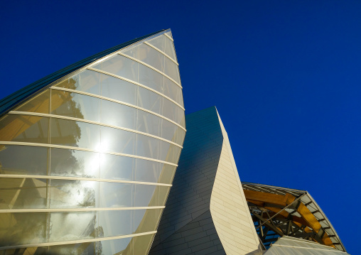 Detail Of Glass Sails Of The Louis Vuitton Foundation Museum Built By Frank Gehry, Bois De Boulogne, Paris, France