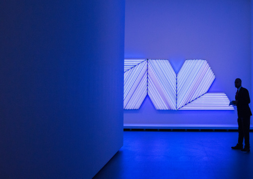 Bertrand Lavier Neon Lights In Louis Vuitton Foundation, Bois De Boulogne, Paris, France