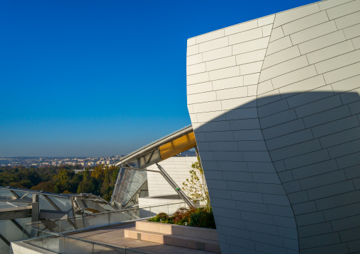 Detail Of Glass Sails Of The Louis Vuitton Foundation Museum Built By Frank Gehry, Bois De Boulogne, Paris, France