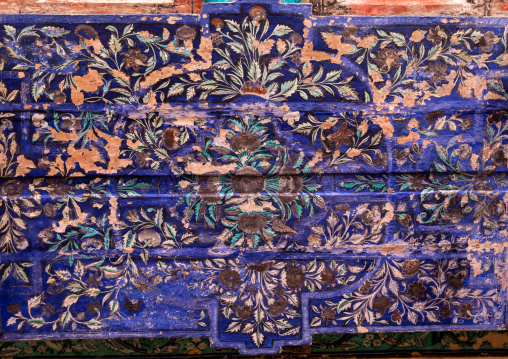 Painted ceiling in Taragarh fort, Rajasthan, Bundi, India