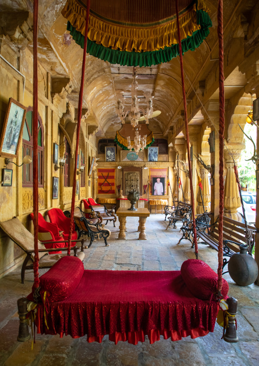 Furnitures inside an old haveli, Rajasthan, Jaisalmer, India