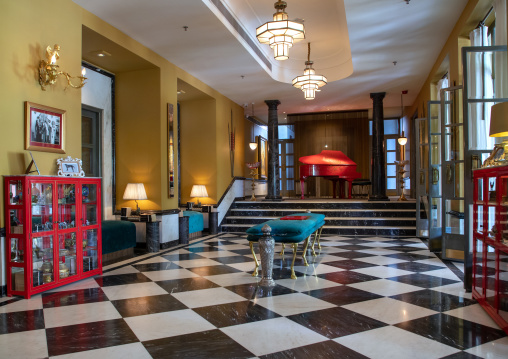 Lobby in Narendra Bhawan hotel, Rajasthan, Bikaner, India