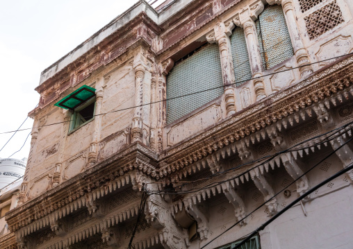 Old balcony of a haveli, Rajasthan, Jodhpur, India