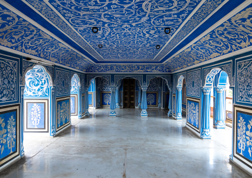 Sukh Niwas blue room in the city palace, Rajasthan, Jaipur, India