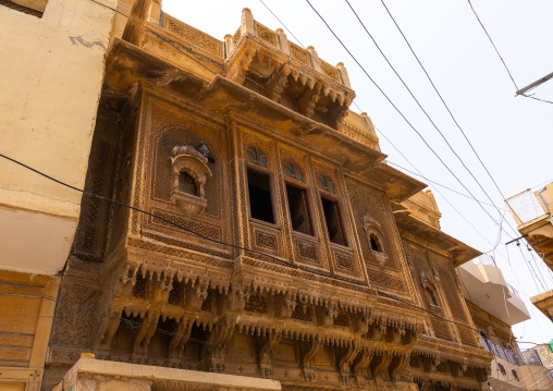 Old haveli balcony, Rajasthan, Jaisalmer, India