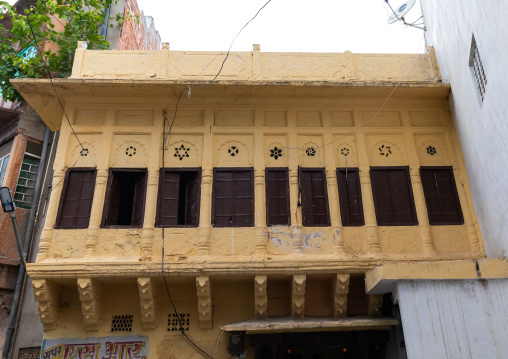 Old balcony of a haveli, Rajasthan, Jodhpur, India