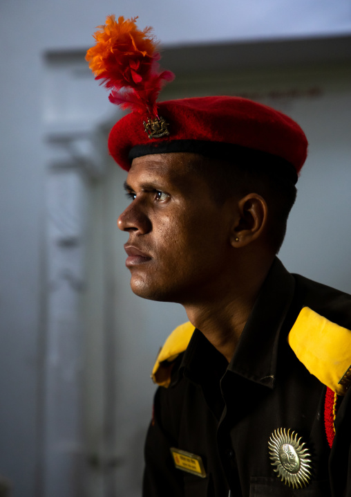 Official guard in the fort, Rajasthan, Udaipur, India