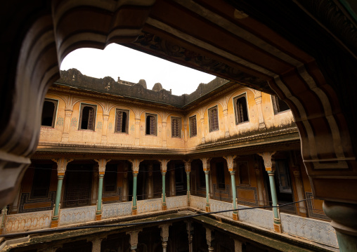 Old historic haveli courtyard, Rajasthan, Nawalgarh, India