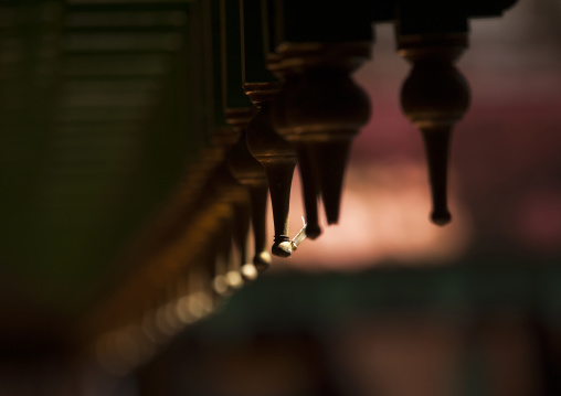 Carved Peaks On The Roof In The Inner Courtyard In The Chettinad Palace, Kanadukathan Chettinad, India