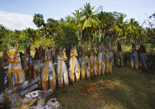 Terracotta Horses Lined Up By The Ayyanar Temple, Pudukkottai, India