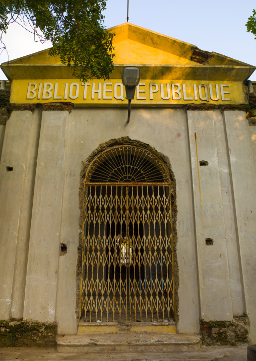 Crumbling Facade Of Former French Public Library, Pondicherry, India