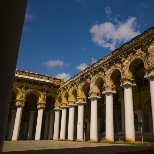 View From The Inner Courtyard Of The Thirumalai Nayak Palace In Madurai, India