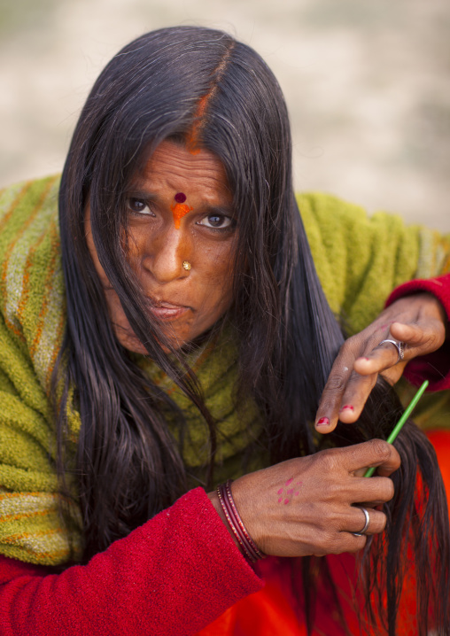 Pilgrim At Maha Kumbh Mela, Allahabad, India