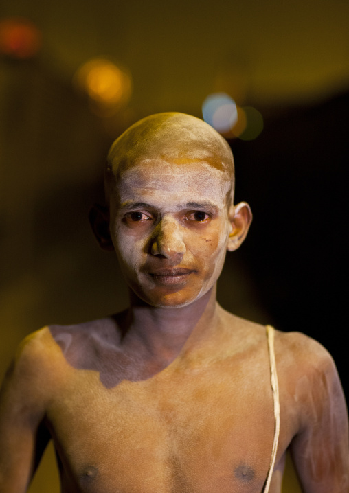 Young Man Becoming A 1Naga Sadhu, Maha Kumbh Mela, Allahabad, India