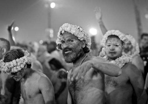 Naga Sadhu From Juna Akhara Going To Bath, Maha Kumbh Mela, Allahabad, India