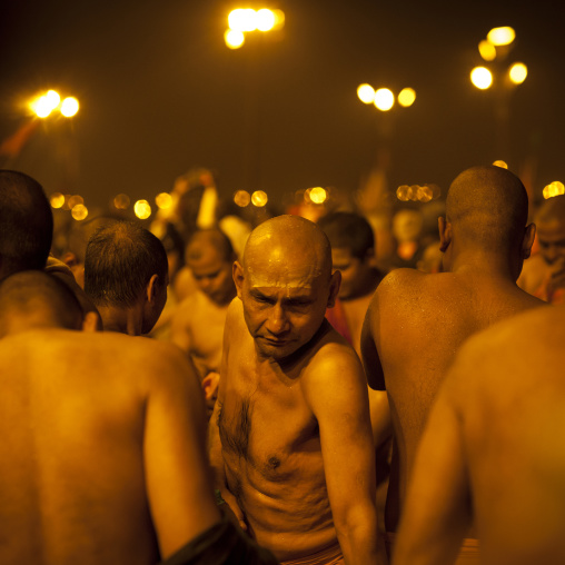 Naga Sadhu From Juna Akhara Going To Bath, Maha Kumbh Mela, Allahabad, India