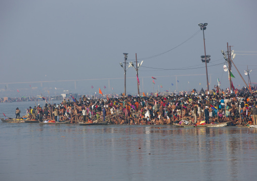 Pilgrims Bathing In Ganges, Maha Kumbh Mela, Allahabad, India