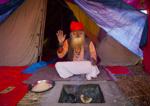 Sadhu In Juna Akhara, Maha Kumbh Mela, Allahabad, India