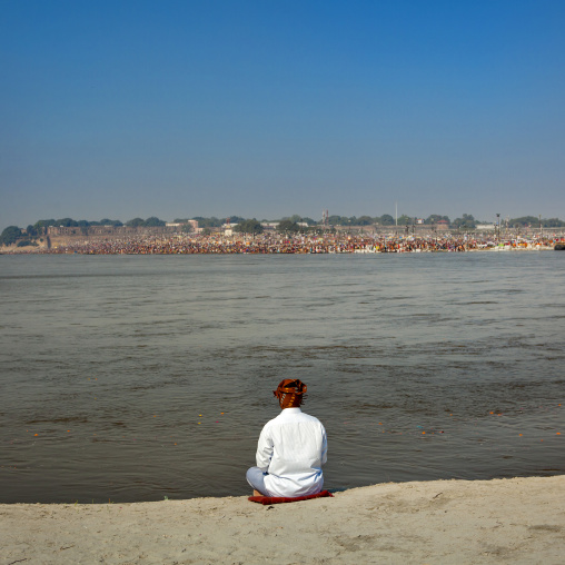 Pilgrim At Maha Kumbh Mela, Allahabad, India