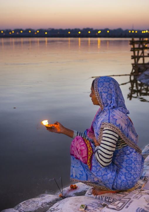 Pilgrim Bathing In Ganges, Maha Kumbh Mela, Allahabad, India