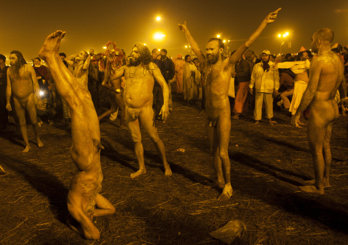 Naga Sadhu From Juna Akhara Going To Bath, Maha Kumbh Mela, Allahabad, India