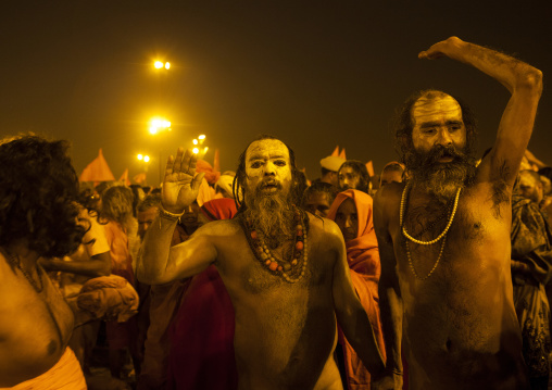 Naga Sadhu From Juna Akhara Going To Bath, Maha Kumbh Mela, Allahabad, India