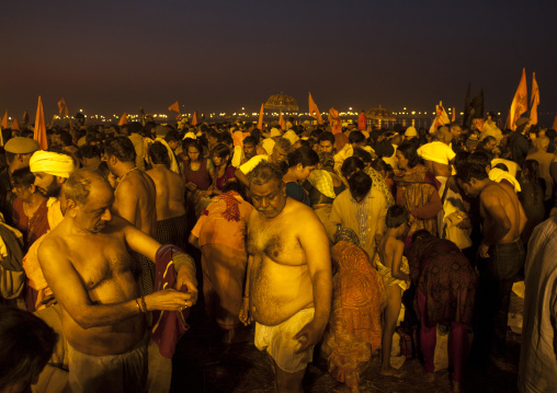 Pilgrim Bathing In Ganges, Maha Kumbh Mela, Allahabad, India