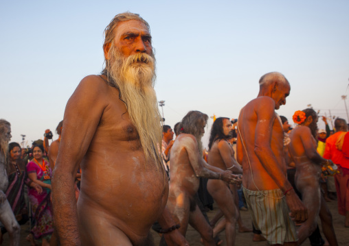 Naga Sadhu From Juna Akhara Going To Bath, Maha Kumbh Mela, Allahabad, India