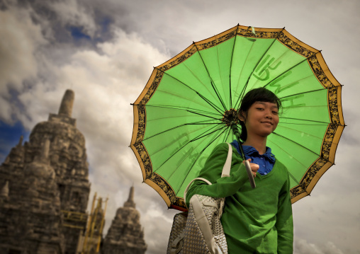 Girl in prambanan java island indonesia