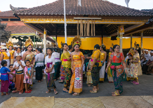 Teenagers In Traditional  Costumes  Before A Tooth Filing Ceremony