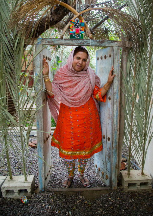 zinat was the first woman from qeshm to remove her traditional face mask, Qeshm Island, Salakh, Iran