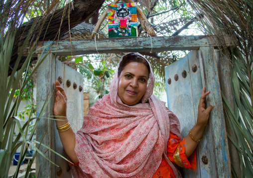 zinat was the first woman from qeshm to remove her traditional face mask, Qeshm Island, Salakh, Iran