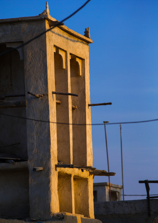 wind tower used as a natural cooling system in iranian traditional architecture, Qeshm Island, Laft, Iran