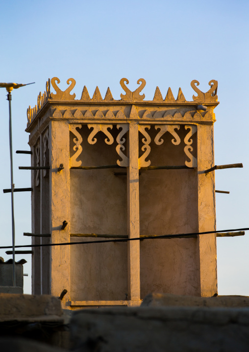 wind tower used as a natural cooling system in iranian traditional architecture, Qeshm Island, Laft, Iran