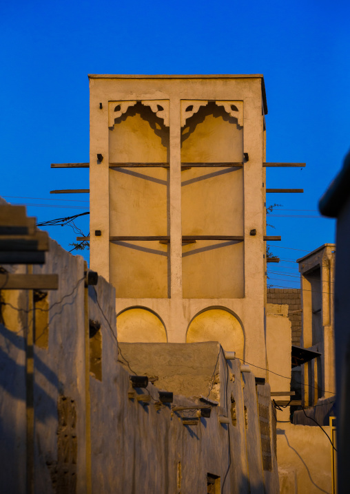 wind tower used as a natural cooling system in iranian traditional architecture, Qeshm Island, Laft, Iran