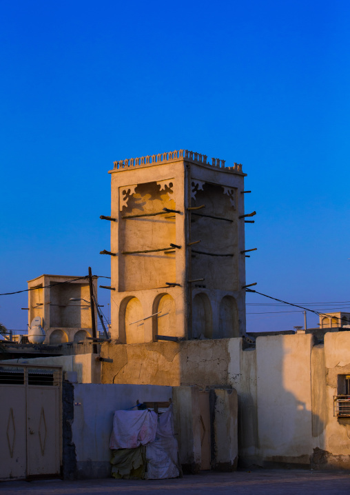 wind tower used as a natural cooling system in iranian traditional architecture, Qeshm Island, Laft, Iran