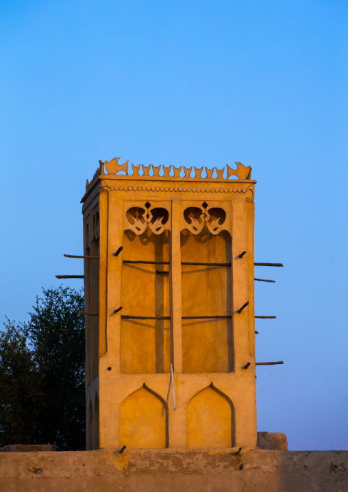 wind tower used as a natural cooling system in iranian traditional architecture, Qeshm Island, Laft, Iran