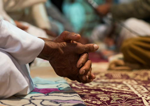 man hands during wedding celebrations, Qeshm Island, Tabl , Iran