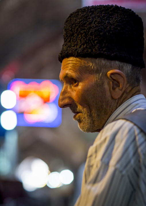 Old Man With A Wool Hat Inside The Old Bazaar, Tabriz, Iran