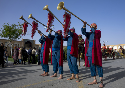 Historical reconstitution on naghsh-i jahan square, Isfahan province, Isfahan, Iran