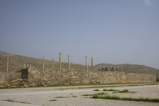 Ruins of apadana palace built by darius the great, Fars province, Persepolis, Iran