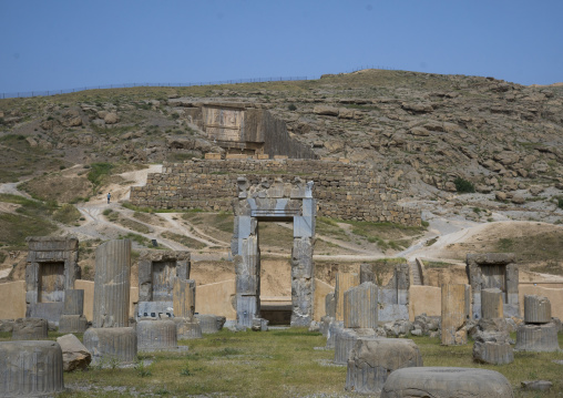 Ruins of apadana palace built by darius the great, Fars province, Persepolis, Iran